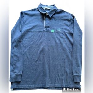 L.L. BEAN Men’s LAKE WASHED LOGO RUGBY SHIRT NAVY BLUE SZ LARGE NWOT